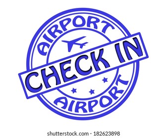 Stamp with text  check in inside,vector illustration