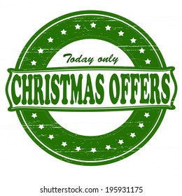 Stamp with text Christmas offer inside, vector illustration