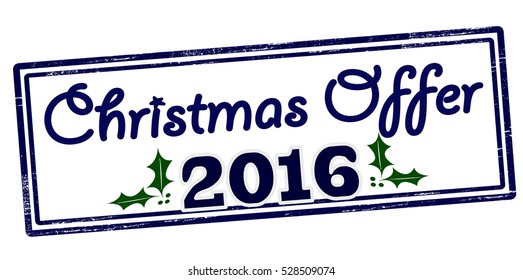 Stamp with text Christmas offer inside, vector illustration