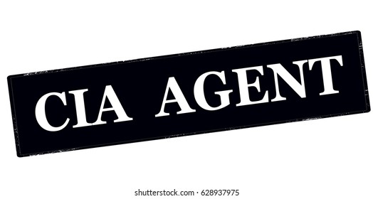 Stamp with text CIA agent inside, vector illustration