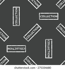 Stamp with text COLLECTION repeated on grey background