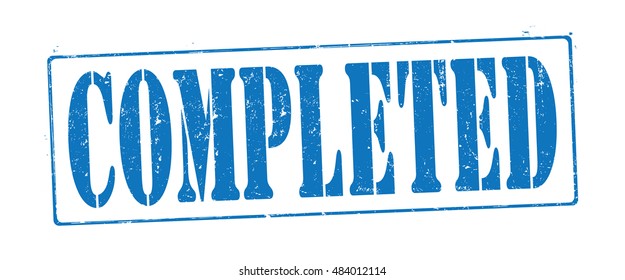 stamp with text "completed" isolated on white background. Vector illustration