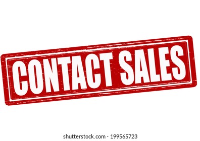 Stamp with text contact sales inside, vector illustration
