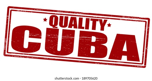 Stamp with text Cuba quality inside, vector illustration