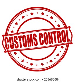 Stamp with text custom control inside, vector illustration