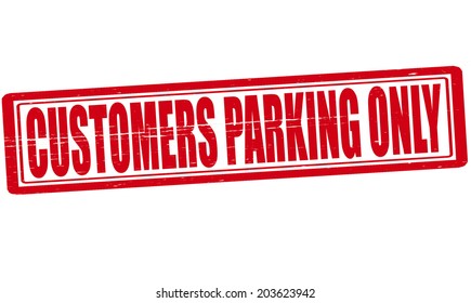 Stamp with text customer parking only inside, vector illustration