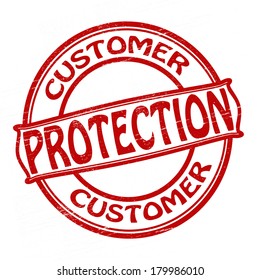 Stamp with text customer protection inside, vector illustration