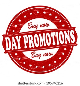 Stamp with text day promotions inside, vector illustration