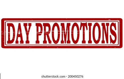 Stamp with text day promotions inside, vector illustration