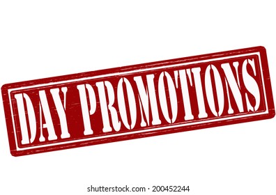 Stamp with text day promotions inside, vector illustration