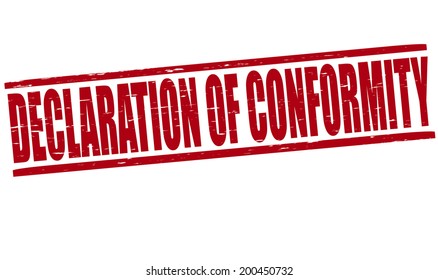 Stamp with text declaration of conformity inside, vector illustration