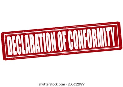 Stamp with text declaration of conformity inside,vector illustration