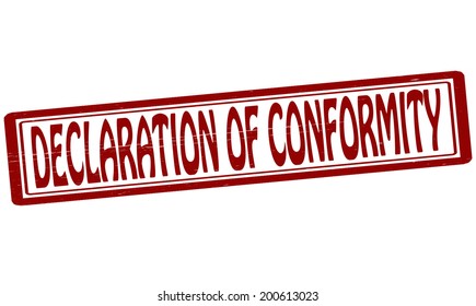 Stamp with text declaration of conformity inside,vector illustration