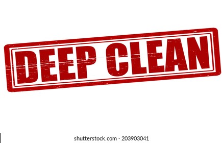 Stamp With Text Deep Clean Inside, Vector Illustration