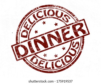 Stamp with text delicious dinner inside, vector illustration - Powered by Shutterstock - Get 15% off with code: PIKWIZARD15
