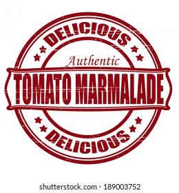 Stamp with text delicious marmalade inside, vector illustration