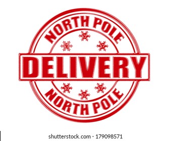 Stamp with text delivery inside, vector illustration