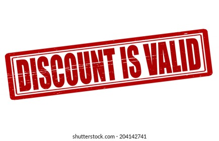 Stamp with text discount is valid inside, vector illustration