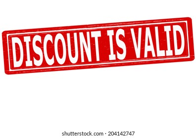 Stamp with text discount is valid inside, vector illustration