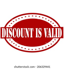 Stamp with text discount is valid  inside, vector illustration