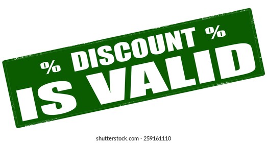 Stamp with text discount is valid inside, vector illustration