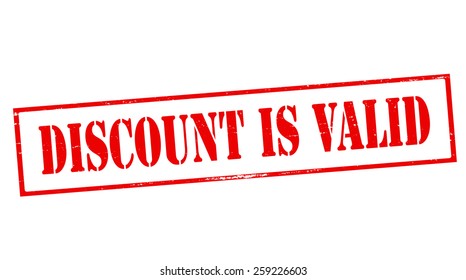 Stamp with text discount is valid inside, vector illustration