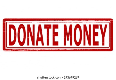 Stamp with text donate money inside, vector illustration