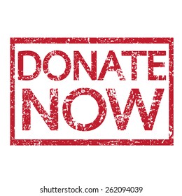 Stamp text DONATE NOW