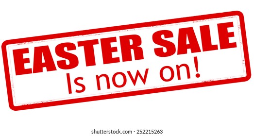 Stamp with text Easter sale is now on inside, vector illustration