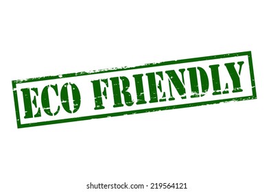 Stamp with text eco friendly inside, vector illustration