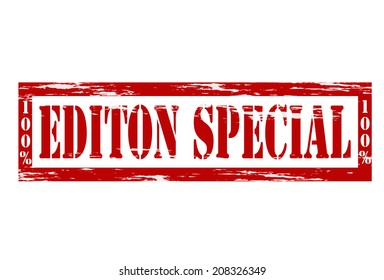 Stamp with text edition special inside, vector illustration
