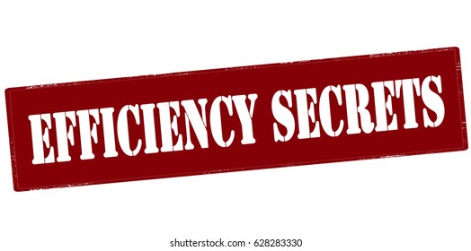 Stamp with text efficiency secrets inside, vector illustration