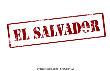 Stamp with text El Salvador inside, vector illustration