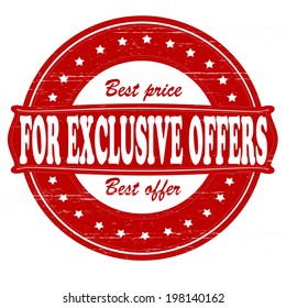 Stamp with text for exclusive offers inside,vector illustration