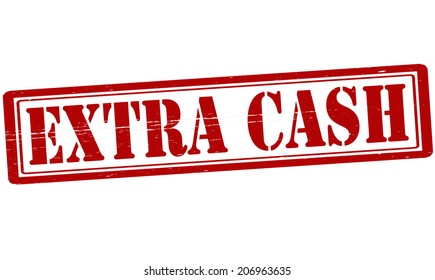 Stamp with text extra cash inside, vector illustration