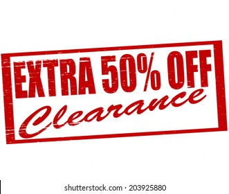 Stamp with text extra fifteen percent off inside, vector illustration