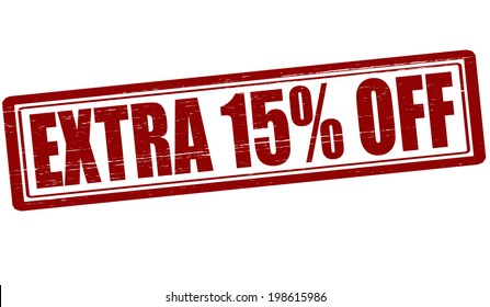 Stamp with text extra off inside, vector illustration