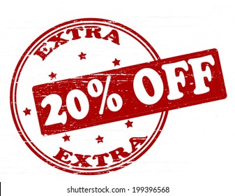 Stamp with text extra off inside, vector illustration