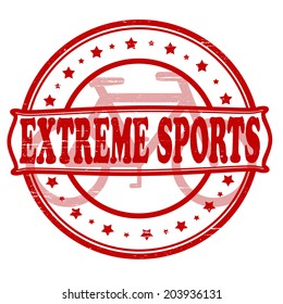 Stamp with text extreme sports inside, vector illustration