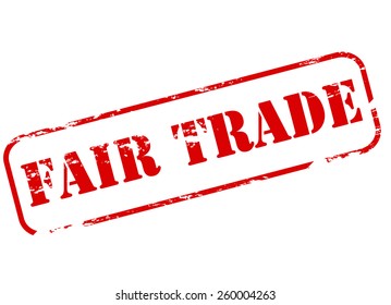 Stamp with text fair trade inside, vector illustration