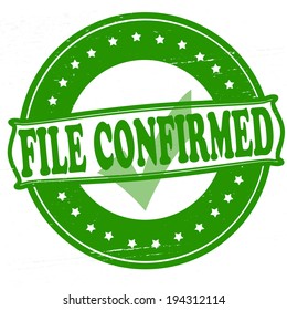 Stamp with text file confirmed inside, vector illustration