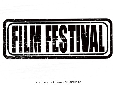 Stamp with text film festival inside,vector illustration