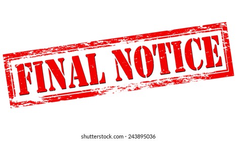 Stamp with text final notice inside, vector illustration