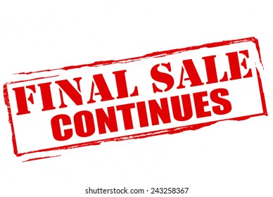 Stamp with text final sale continues inside, vector illustration