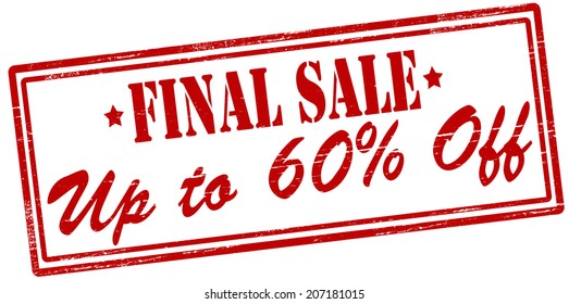 Stamp with text final sale inside, vector illustration