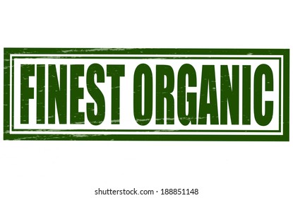 Stamp with text finest organic inside, vector illustration