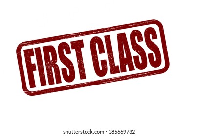 Stamp with text first class inside,vector illustration