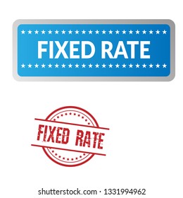 Stamp with text fixed rate inside. emblem,sticker,seal.