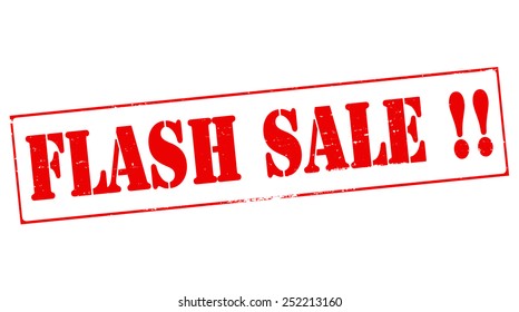 Stamp with text flash sale inside, vector illustration
