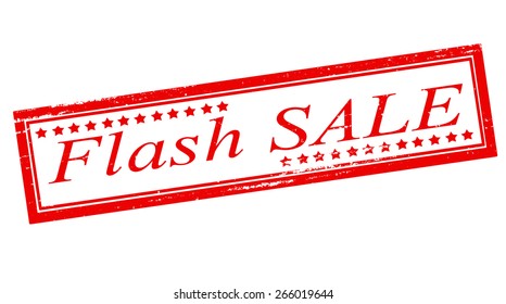 Stamp with text flash sale inside, vector illustration